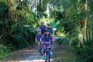A family biking