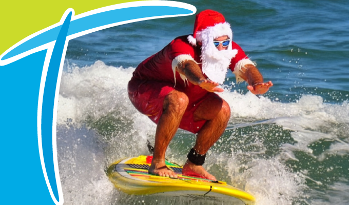 Surfing Santas